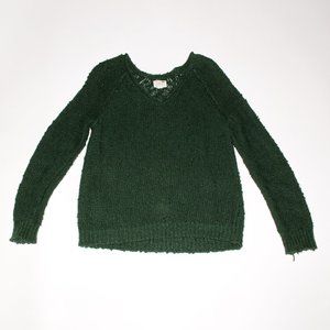 LA Hearts | Oversized V-Neck Sweater | Hunter Green | PacSun